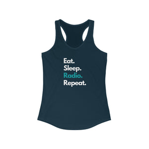 Eat Sleep Radio Repeat Women's Slim-Fit Tank