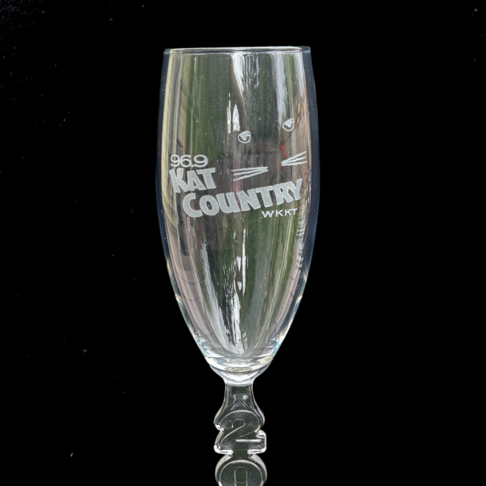 WKKT 96.9 Kat Country Y2K Champagne Flute VTG