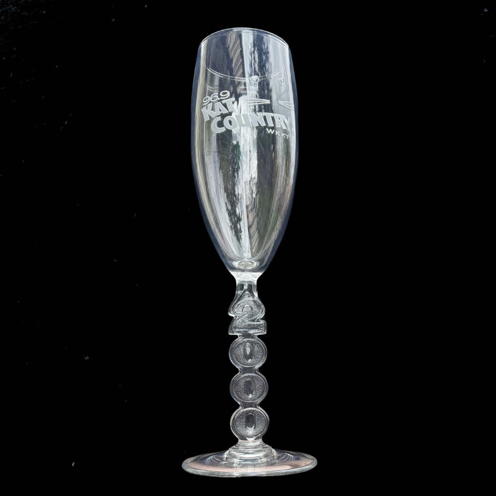 WKKT 96.9 Kat Country Y2K Champagne Flute VTG