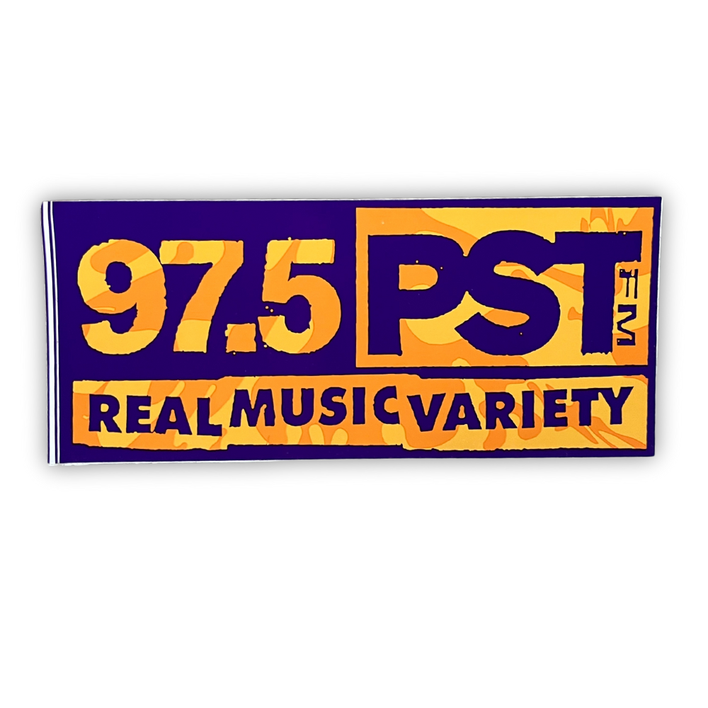 97.5 PST Real Music Variety Sticker VTG