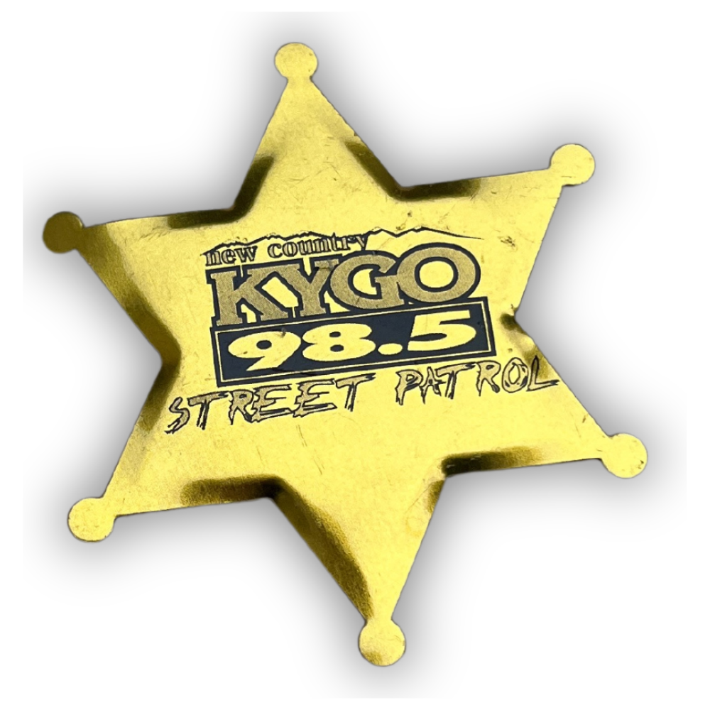 98.5 KYGO Street Patrol Sheriff Badge