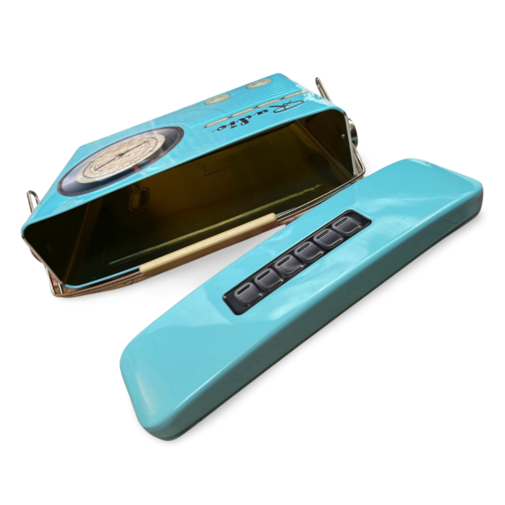 Retro Radio Baby Blue VTG Tin
