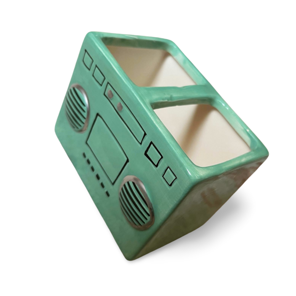 Ceramic Retro Radio Planter Make-up Holder
