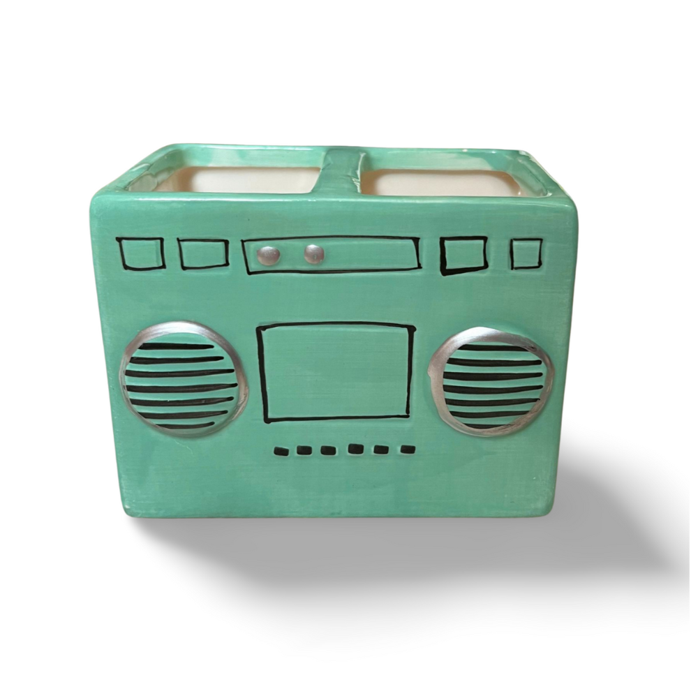 Ceramic Retro Radio Planter Make-up Holder