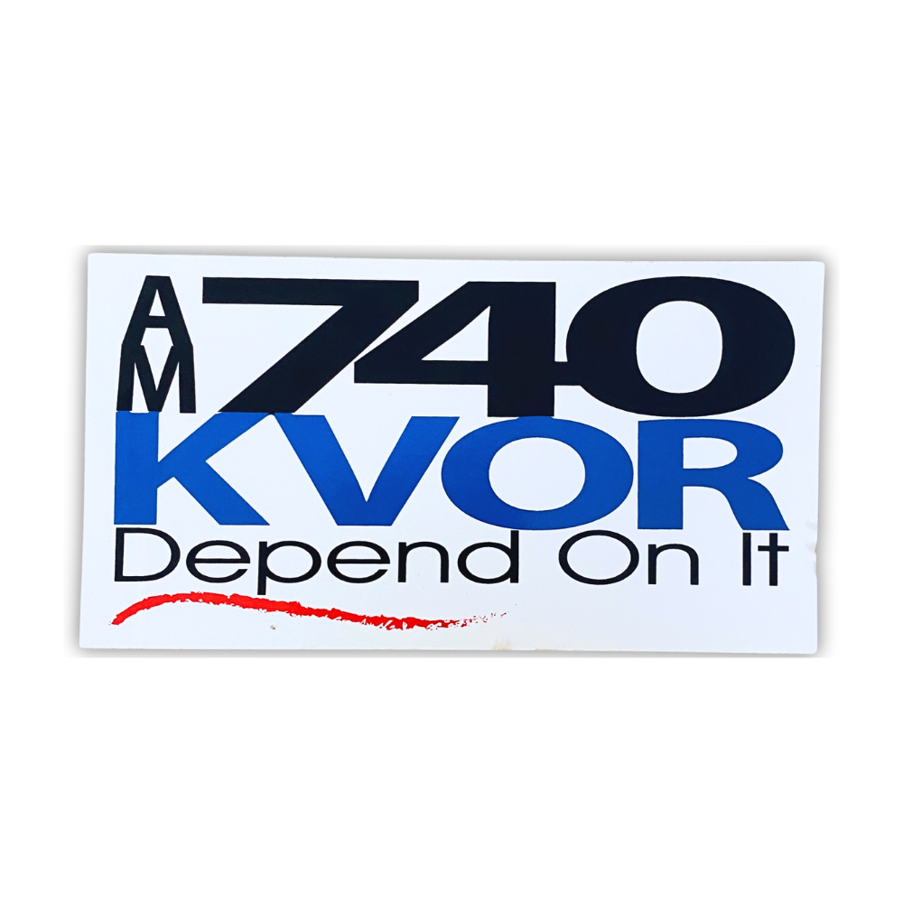 KVOR-AM Sticker, Depend On It Slogan