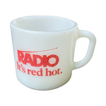 RADIO It's Red Hot Milk Glass VTG Mug