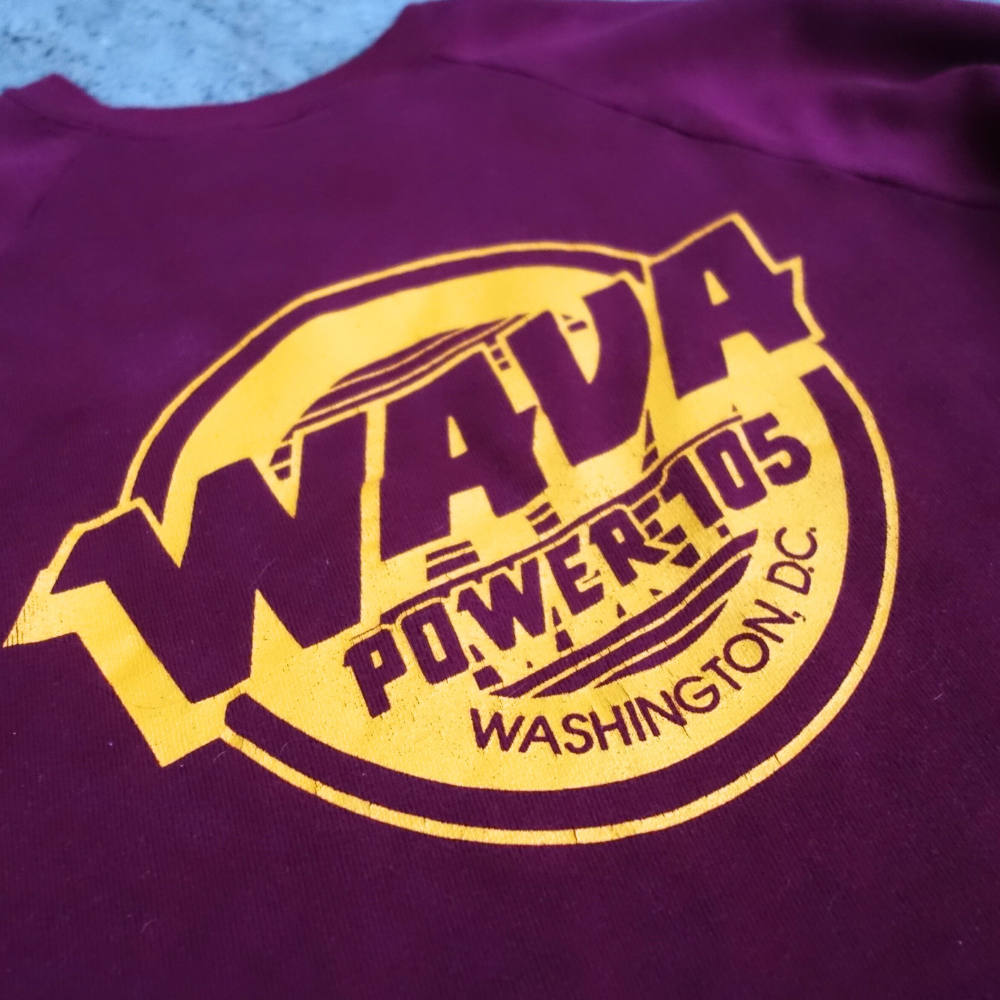 Power 105 WAVA DC Radio Crewneck Sweatshirt VTG