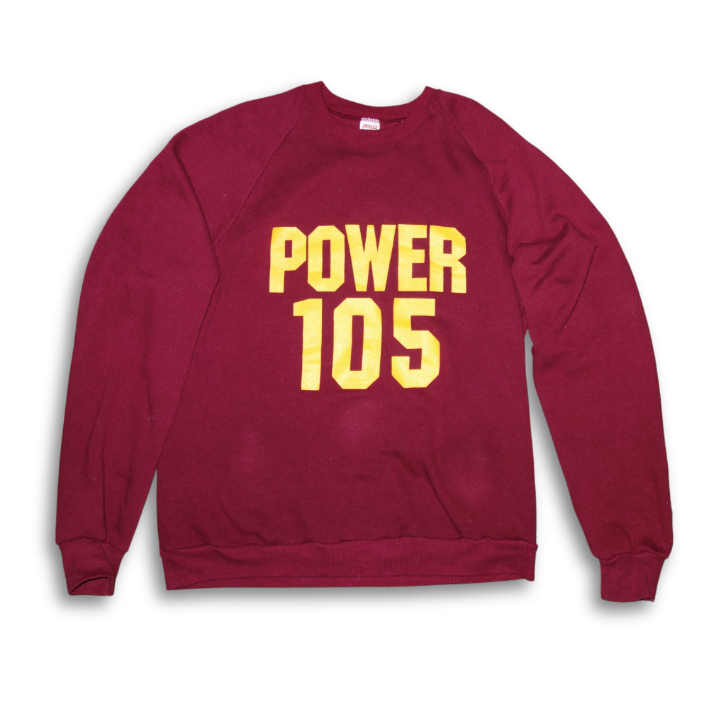 Power 105 WAVA DC Radio Crewneck Sweatshirt VTG