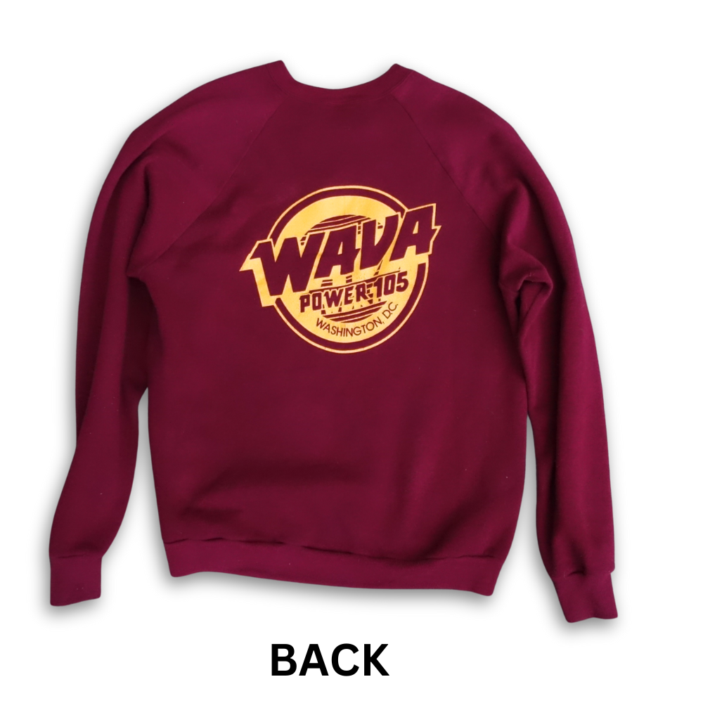 Power 105 WAVA DC Radio Crewneck Sweatshirt VTG