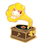 Peeping Cat Phonograph Enamel Pin