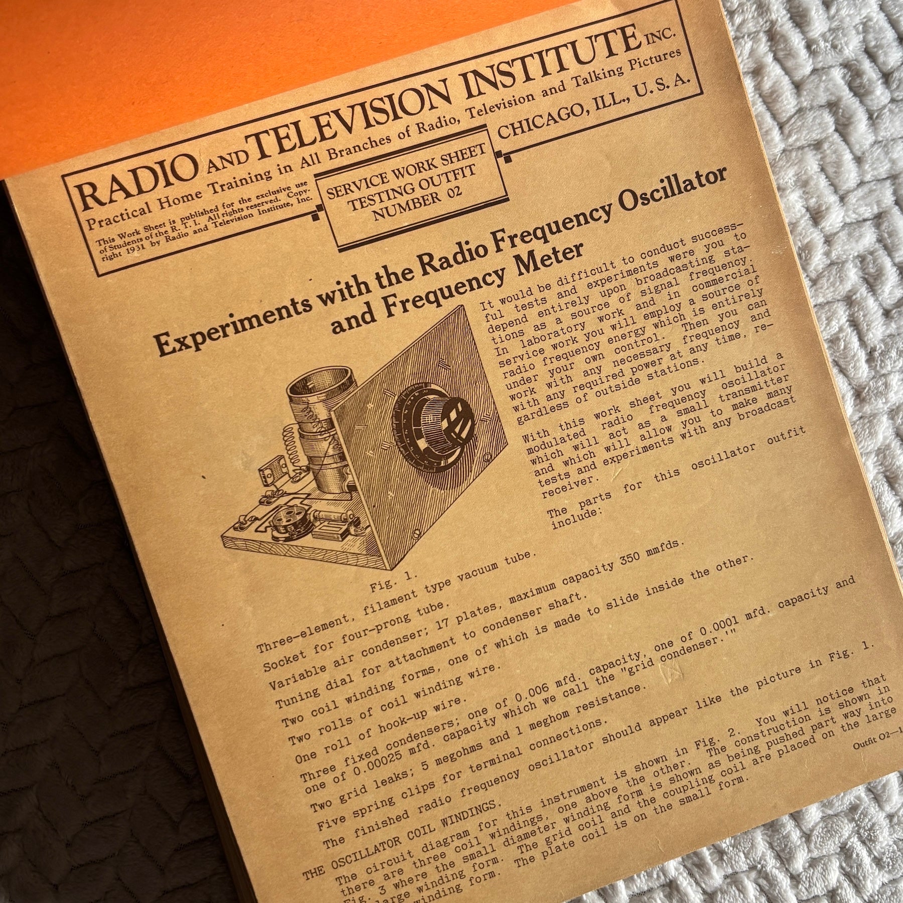 Radio and Television Institute Service Manual 2 VTG
