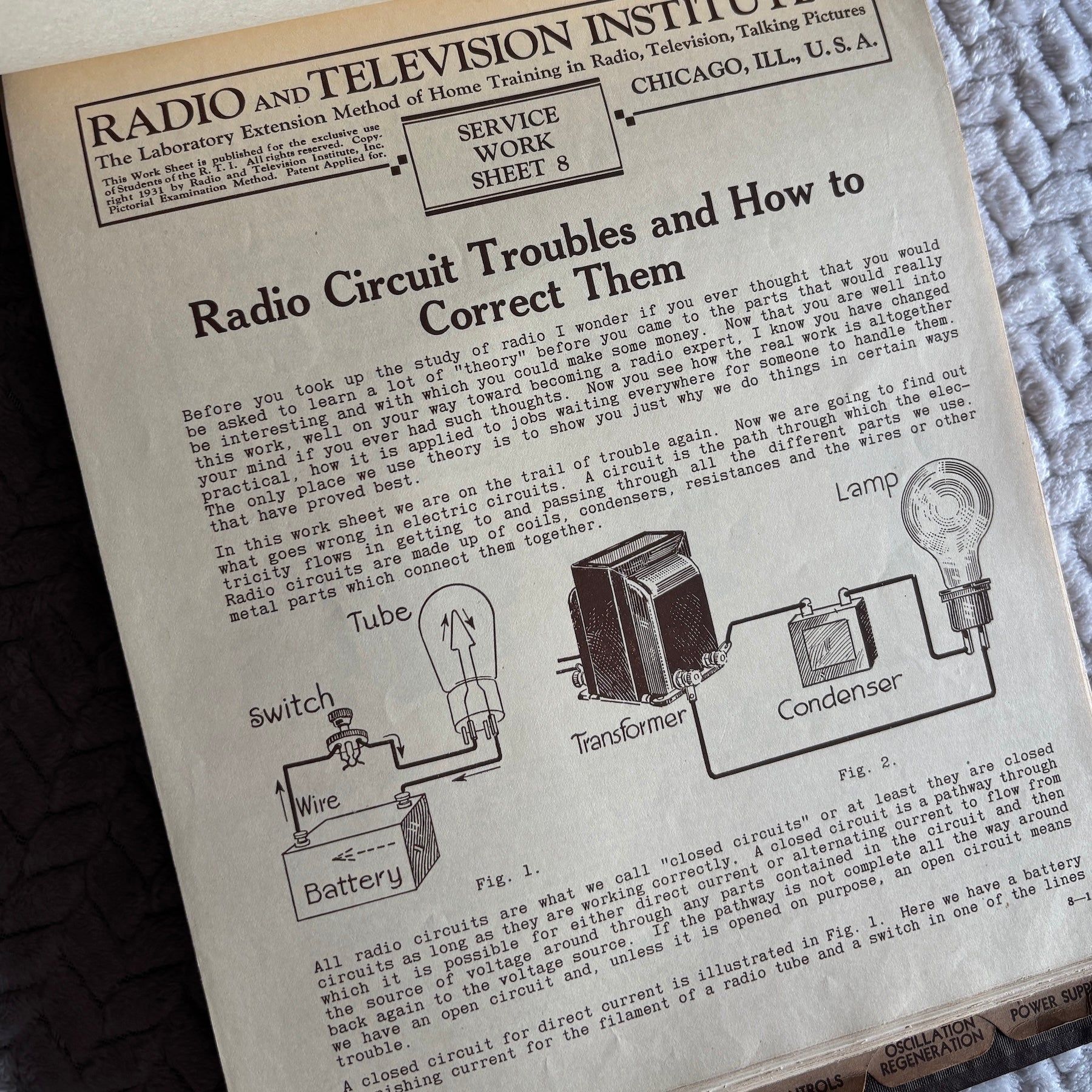Radio and Television Institute Service Manual 2 VTG