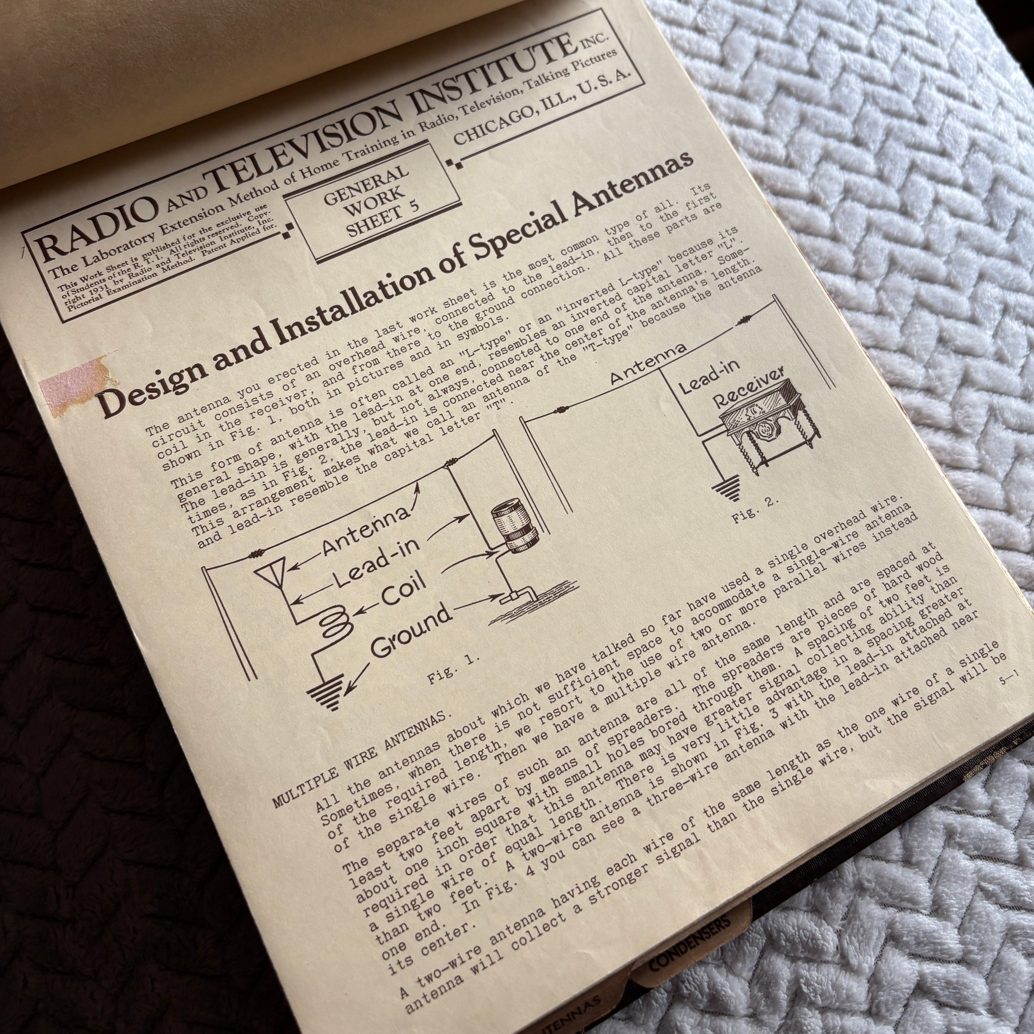 Radio and Television Institute Service Manual VTG