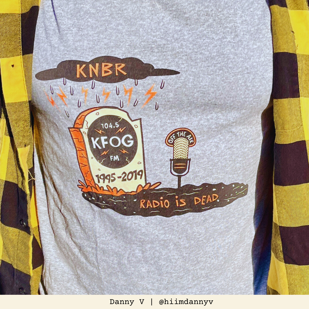 
            
                Load image into Gallery viewer, KNBR KFOG &amp;#39;Radio is D3ad&amp;#39; T-Shirt
            
        