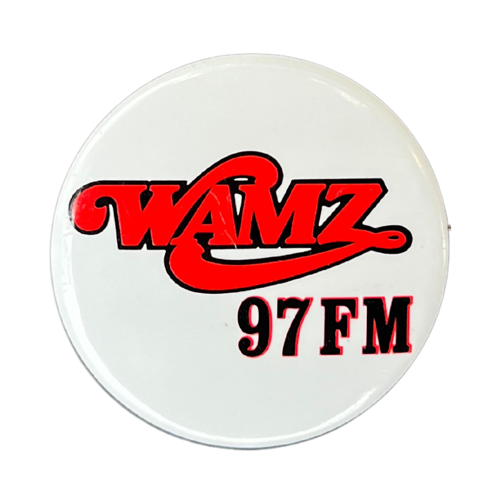WAMZ 97.5 White Logo Button