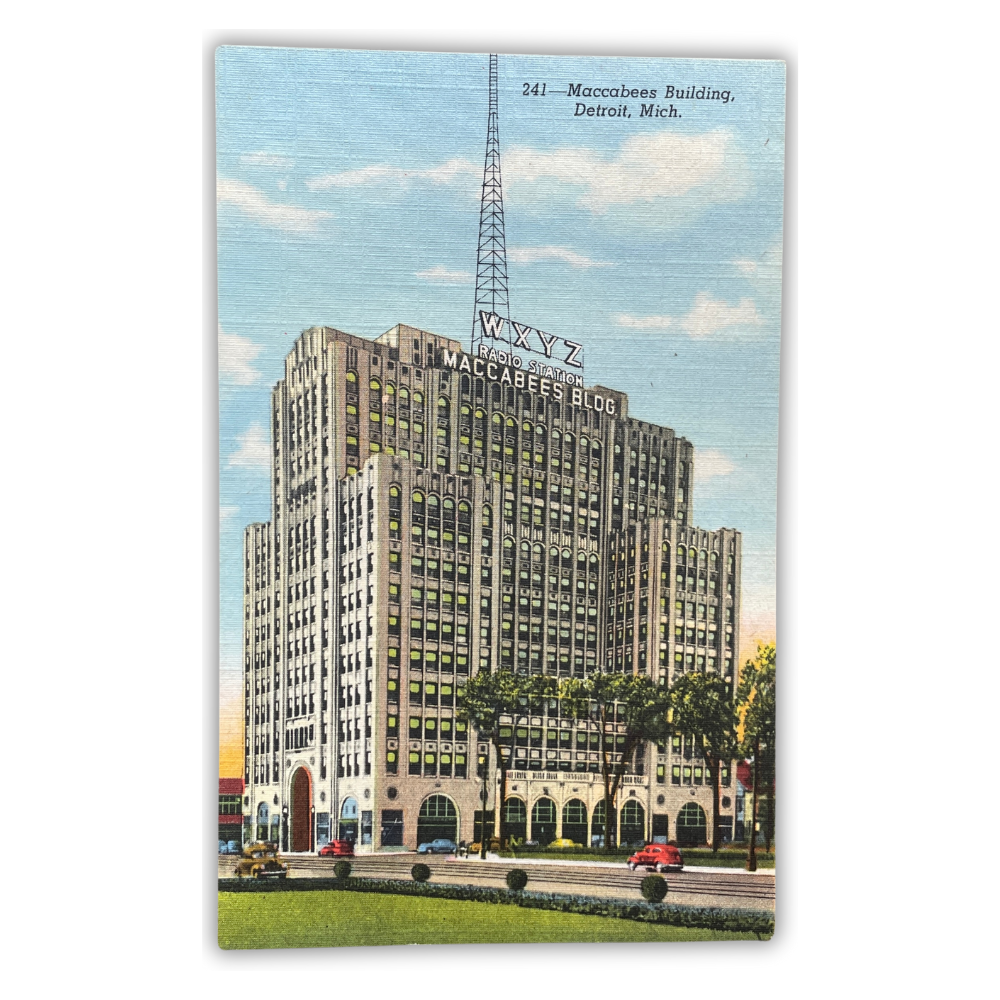 WXYZ Detroit Radio Vintage Postcard