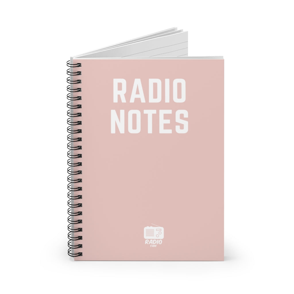 Rose Gold Radio Notes Spiral Notebook - Ruled