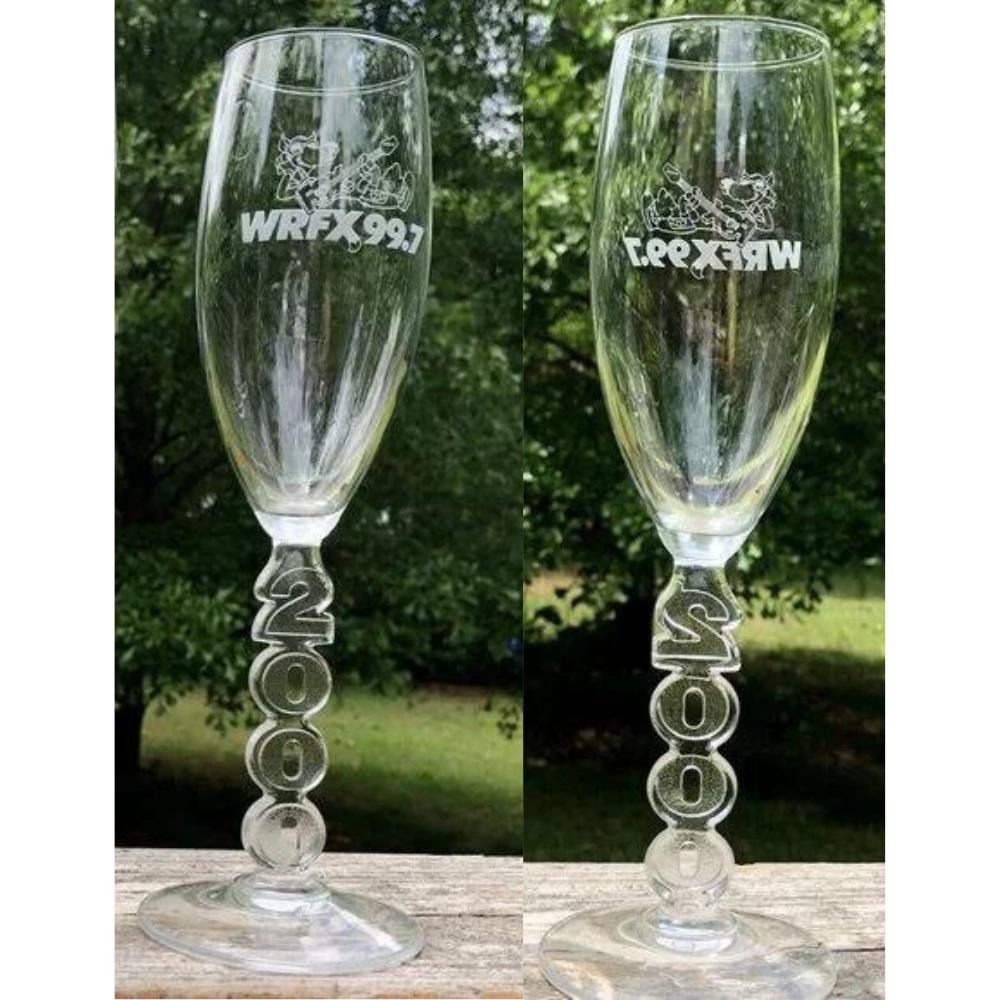 WRFX 99.7 The Fox Y2K Champagne Flute