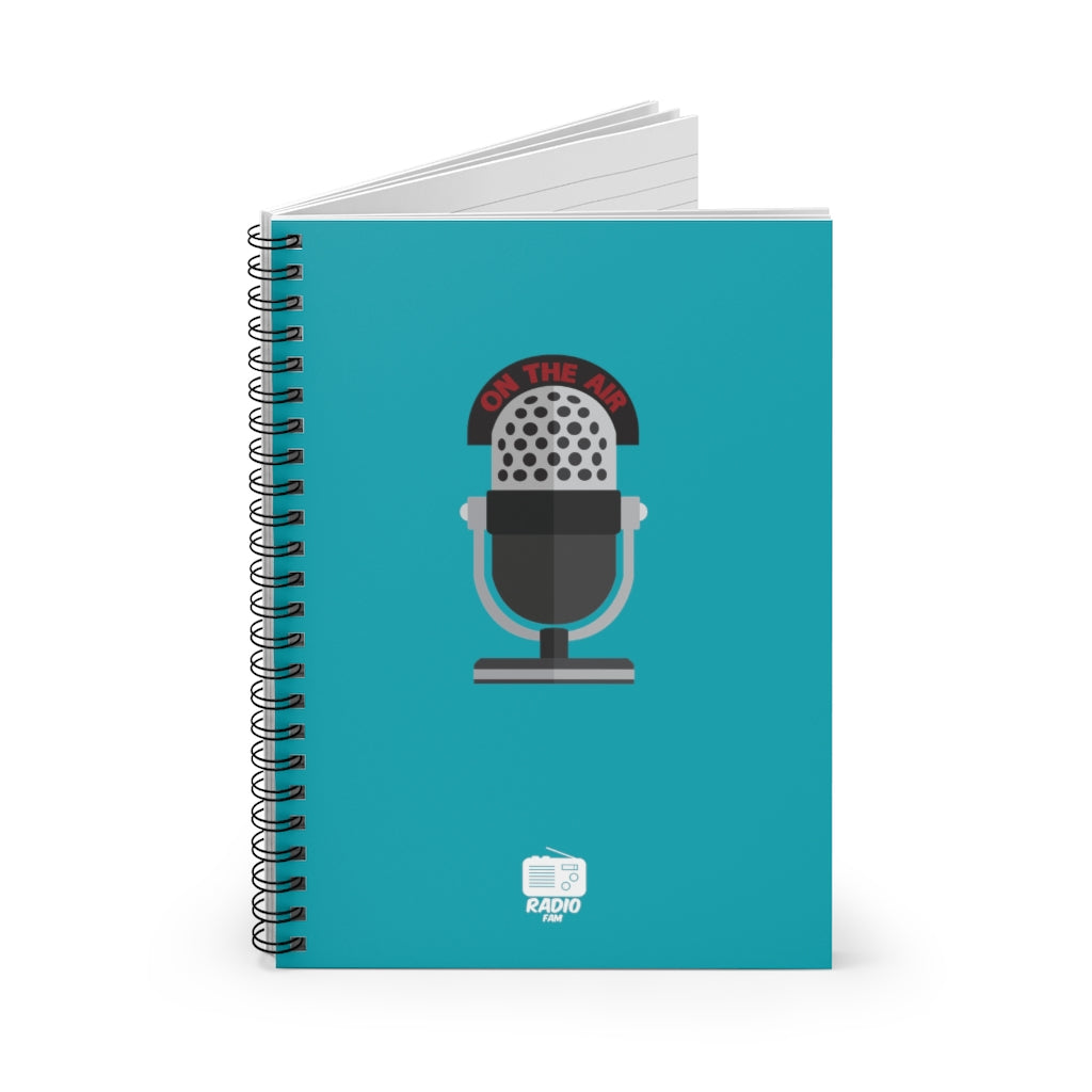 Teal ON THE AIR Microphone Spiral Notebook
