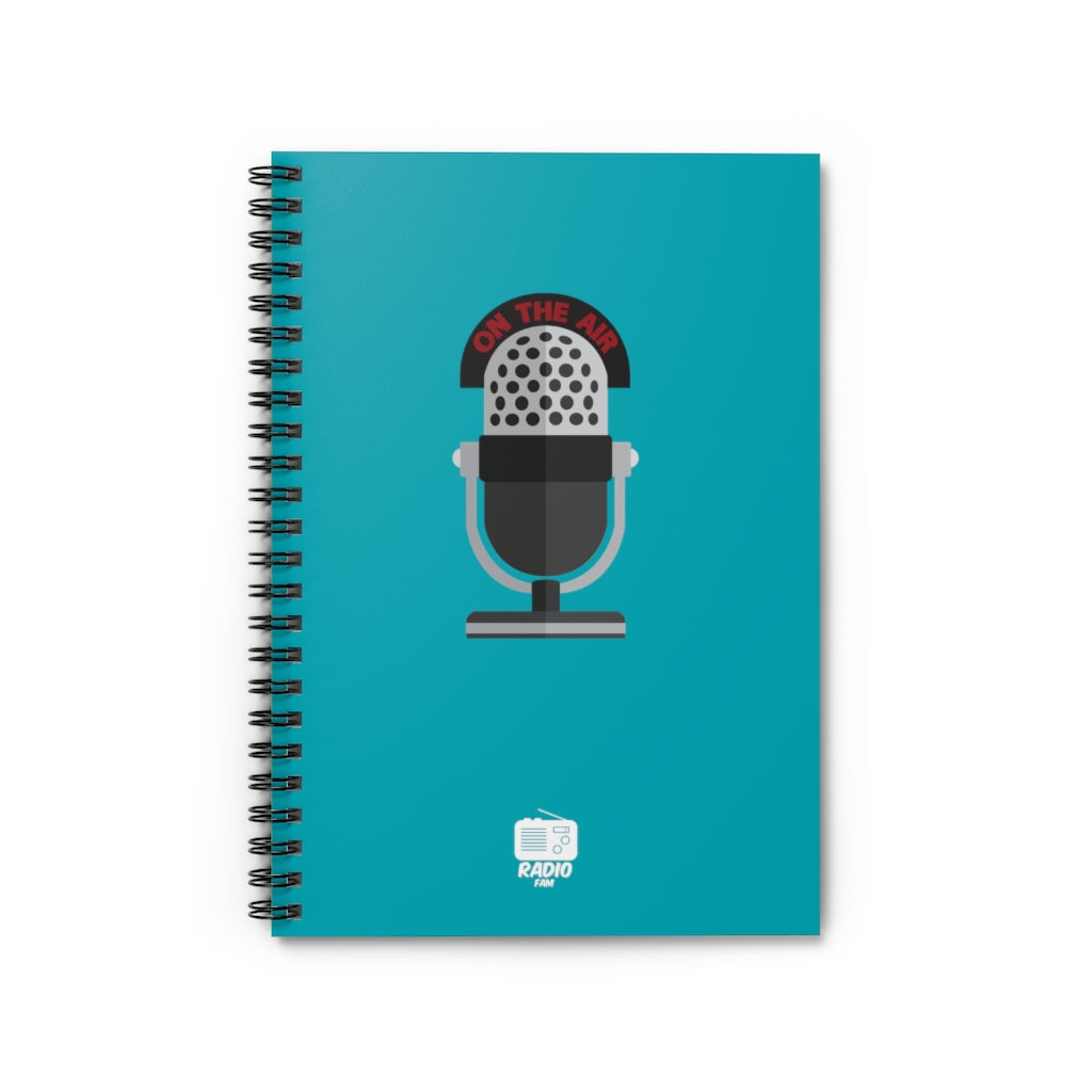 Teal ON THE AIR Microphone Spiral Notebook