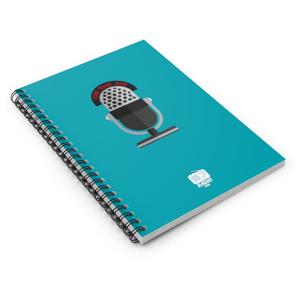 Teal ON THE AIR Microphone Spiral Notebook