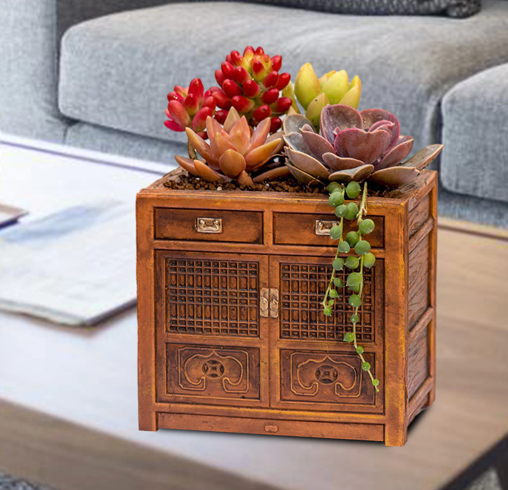 Cabinet Radio Succulent Planter