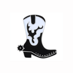 Country Radio Cowboy Boot Enamel Pin