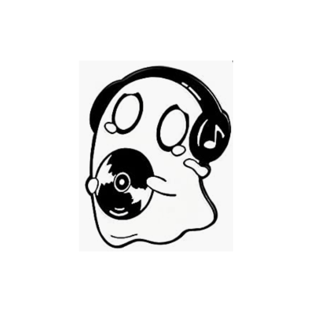 Emo DJ Ghost Halloween Pin