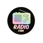 Holographic Radio Fam Black Logo Sticker