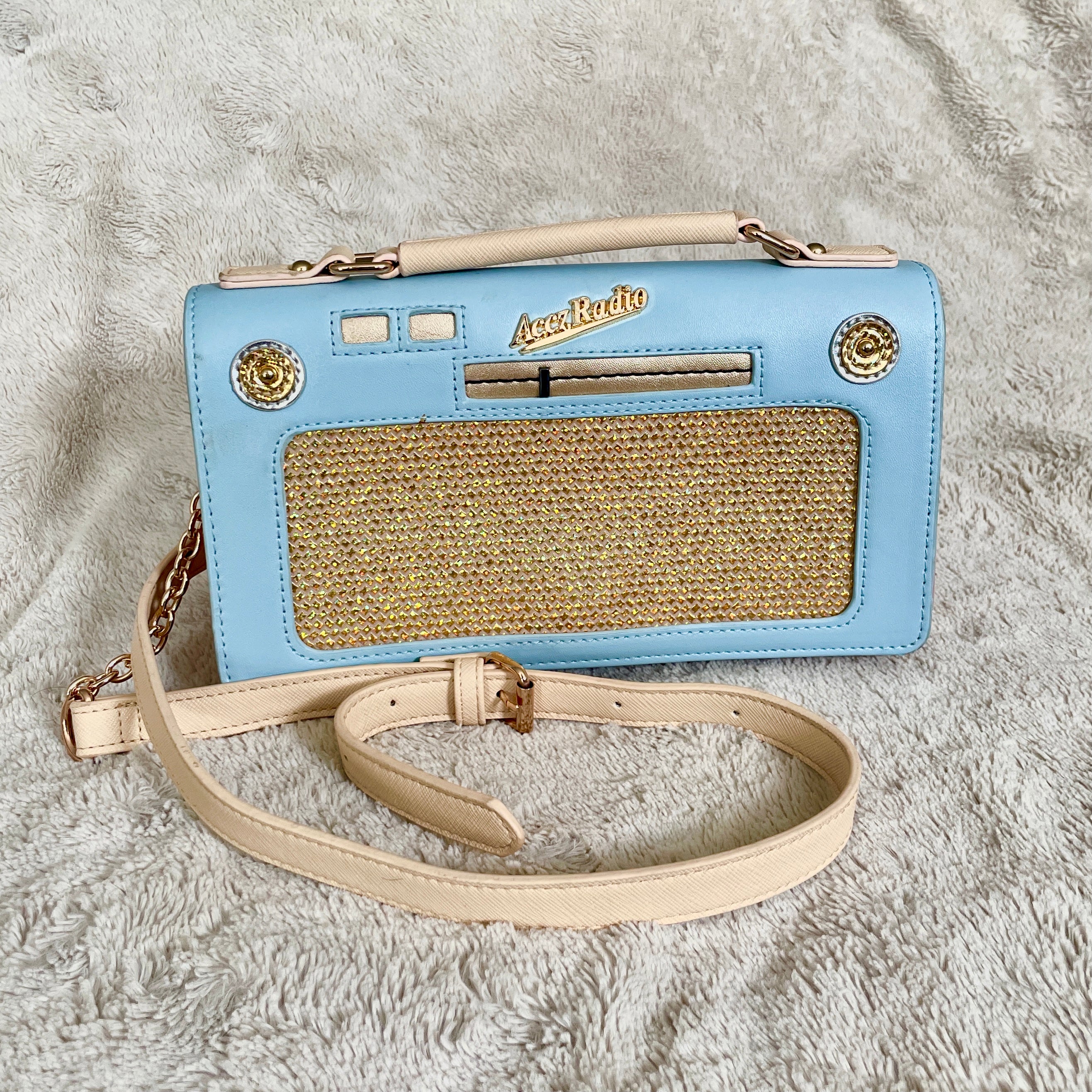 Cute Pink & Blue Radio Purse