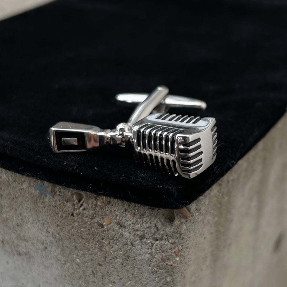 Retro Microphone Cufflinks Stainless Steel