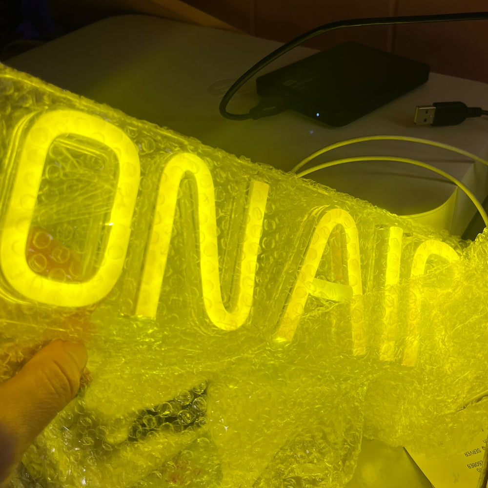 
            
                Load image into Gallery viewer, YELLOW ON-AIR Studio LED Light Podcast Stream Radio Show
            
        