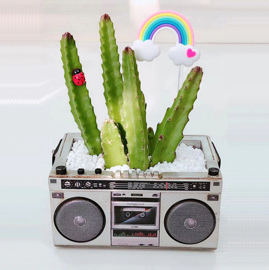 Boombox Succulent Planter