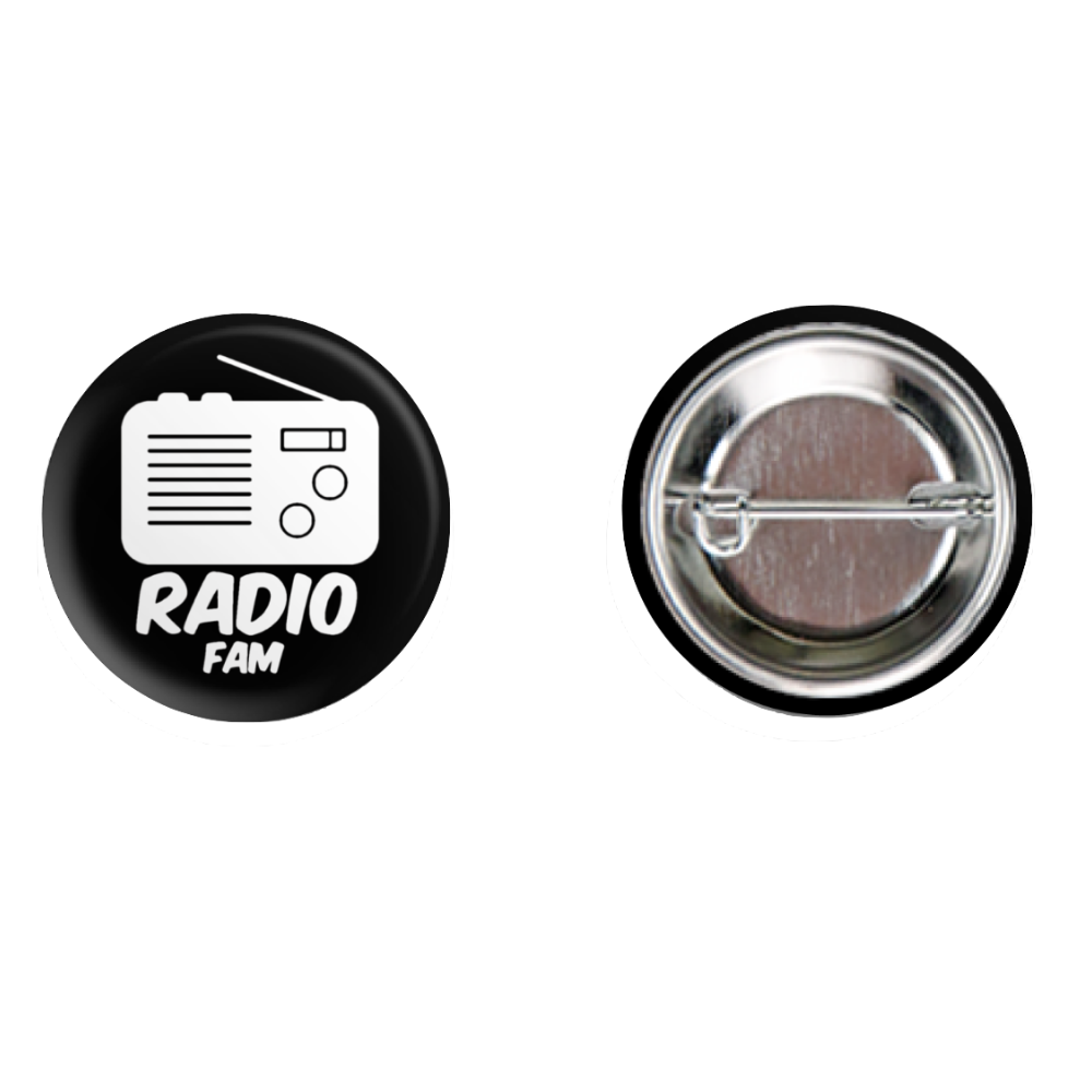 Radio Fam Logo BLACK 1.25" Button