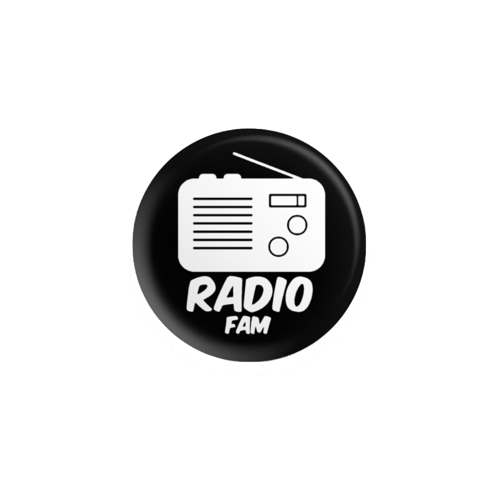 Black Radio Fam Logo Button