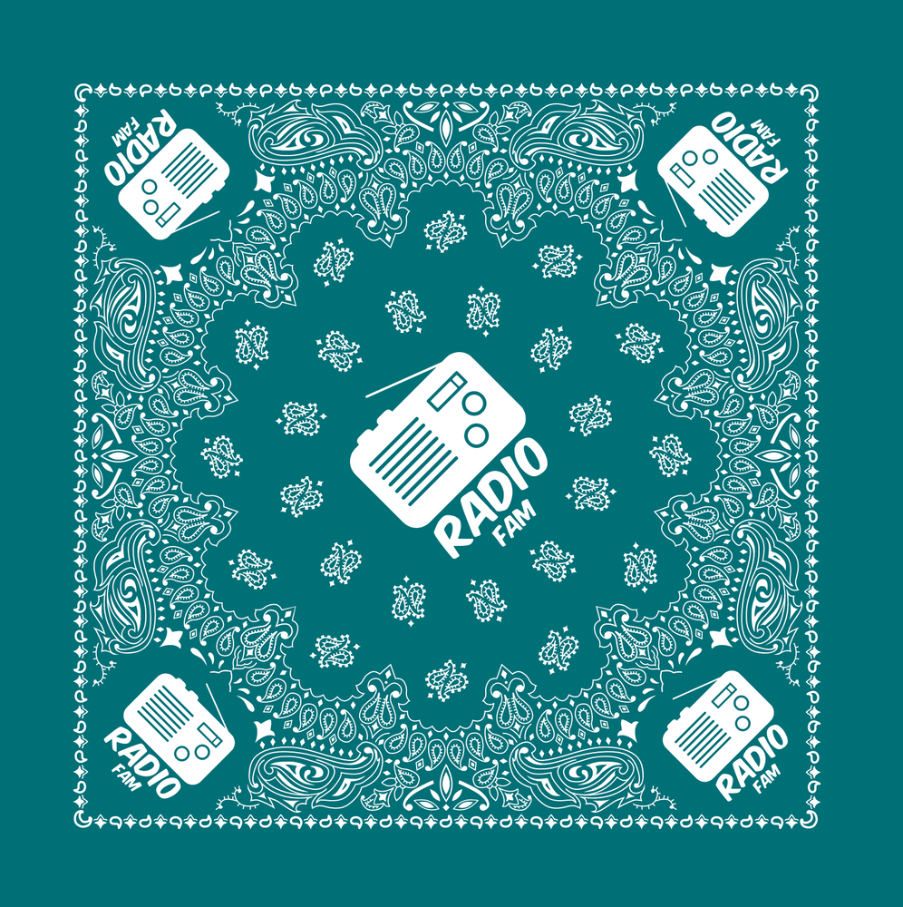 Radio Fam Logo Teal Bandana