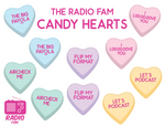 RADIO Themed Candy Hearts Sweetheart Sticker Sheet