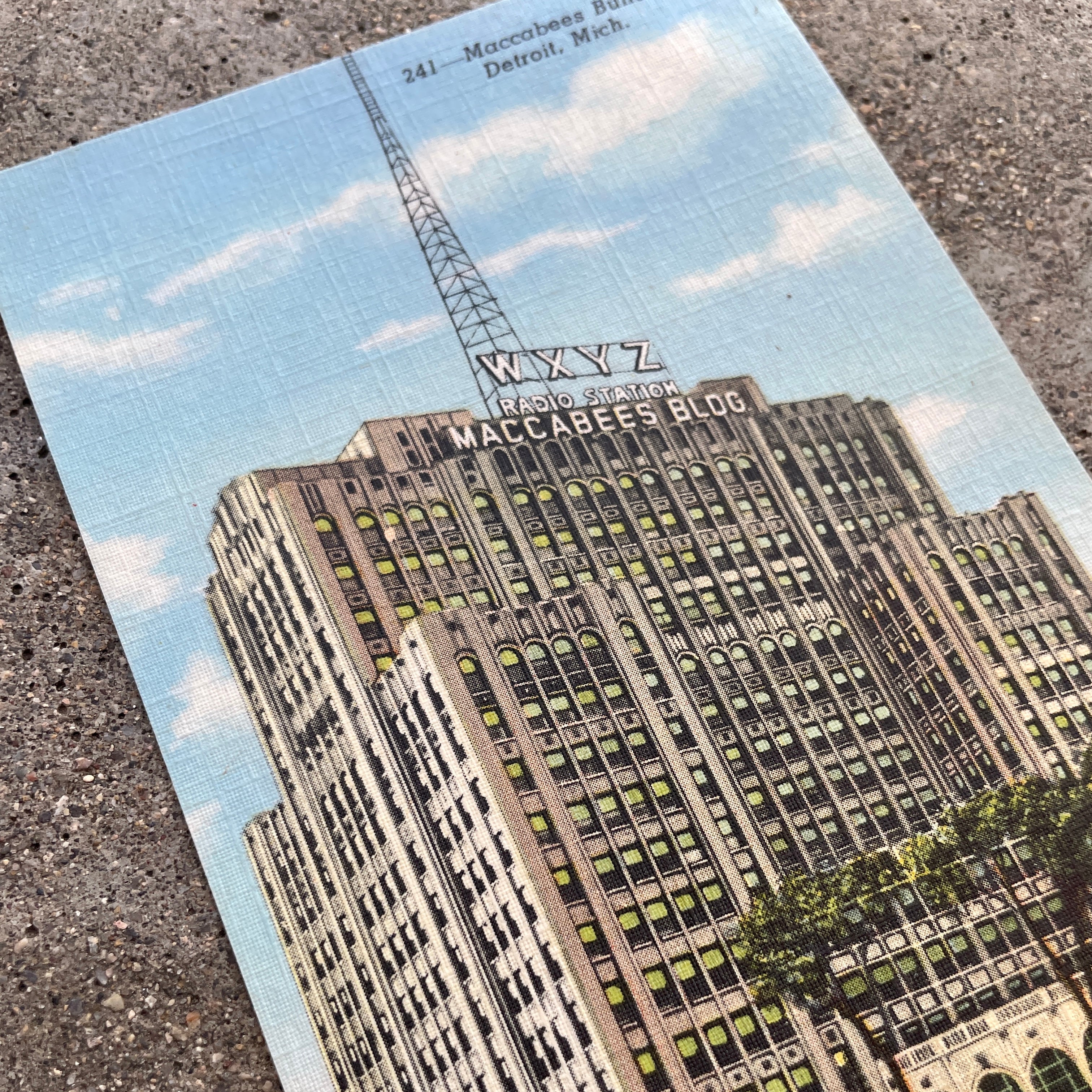 WXYZ Detroit Radio Vintage Postcard
