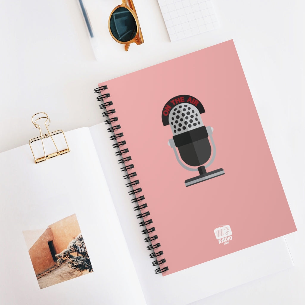 Rose Gold ON THE AIR Microphone Spiral Notebook