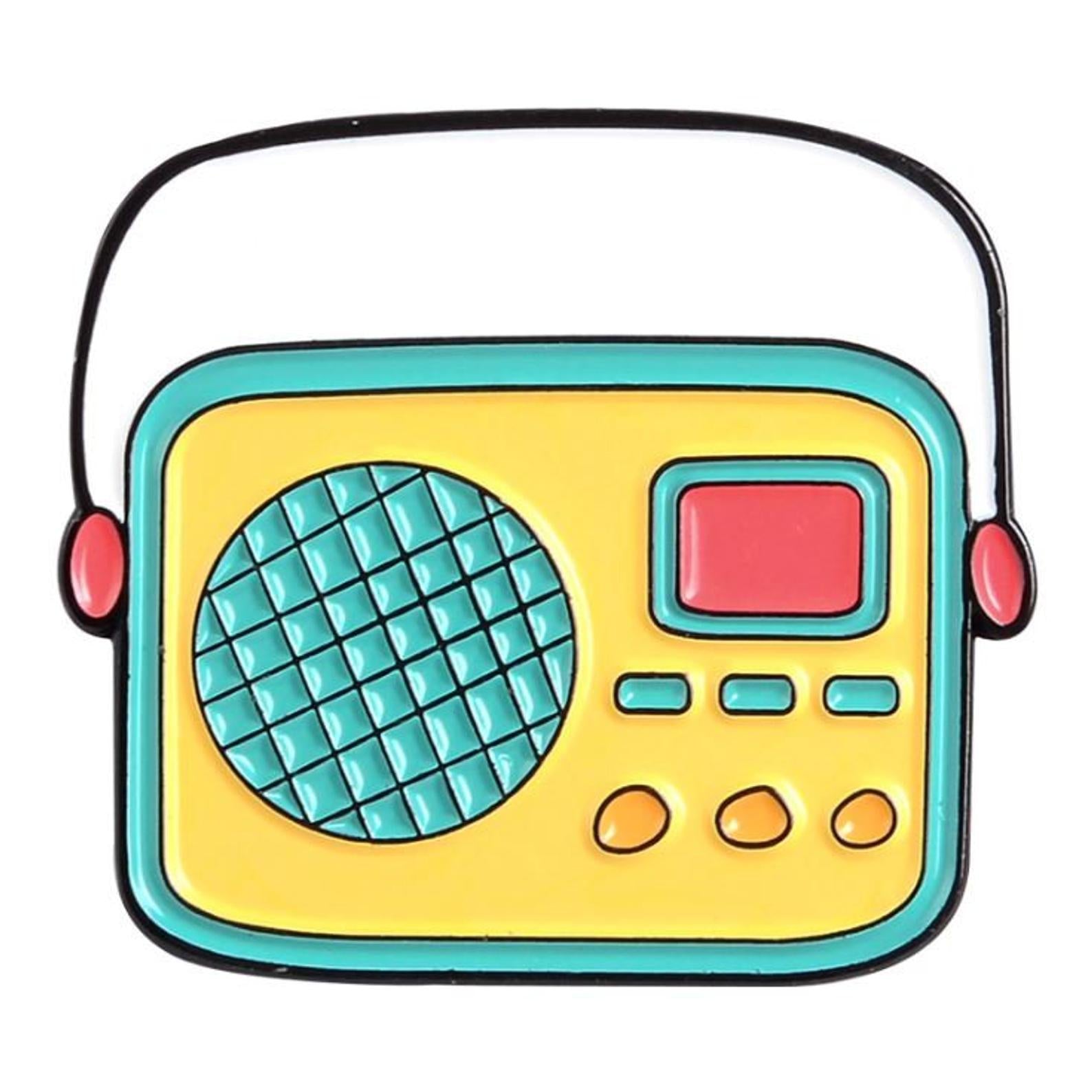 Yellow Retro Radio Enamel Pin