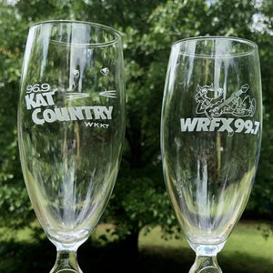 
            
                Load image into Gallery viewer, Vintage Y2K WKKT 96.9 Kat Country Champagne Flute
            
        